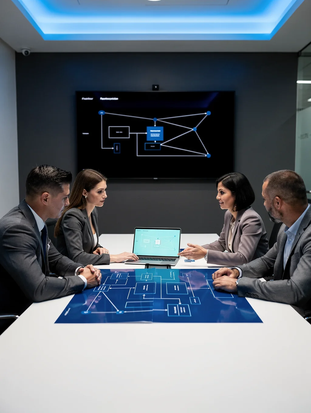 Professional strategic consulting session in a modern office